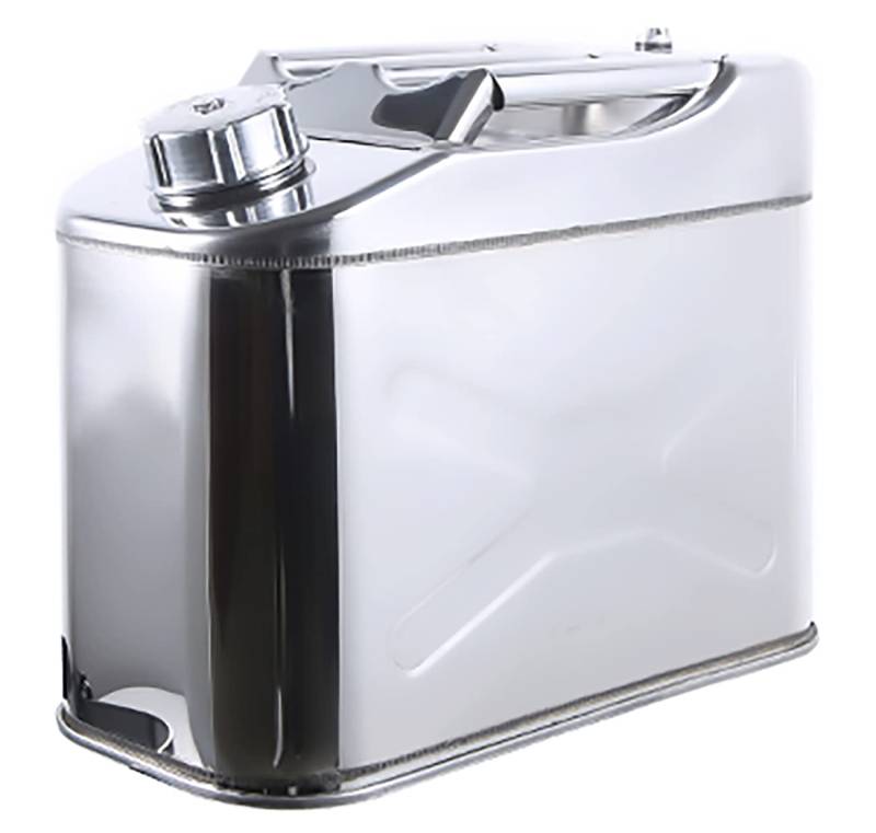 PILYON 5L 10L 15L 20L Kanister Kraftstofftank mit flexiblem Auslauf, verdickter 201 Edelstahl Ersatz Benzinkanister Benzin-Ölbehälter für Motorräder und Automobile,10L von PILYON