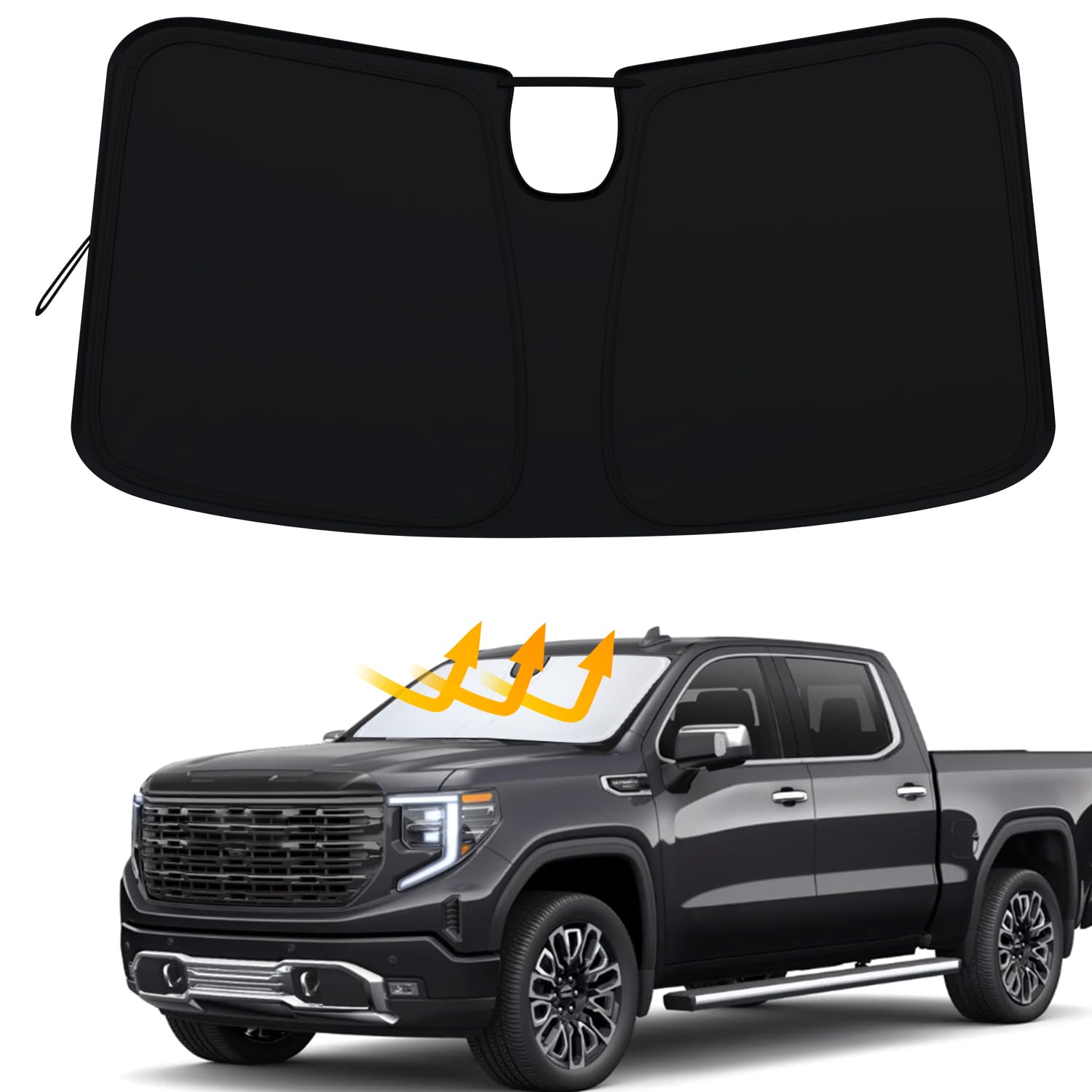 Windschutzscheiben-Sonnenschutz für 23–24 Chevy Silverado/GMC Sierra 1500, 24 Silverado/Sierra 2500HD 3500 HD, 22–24 Silverado/Sierra Refreshed Modelle, Frontscheiben-Sonnenblende blockiert Windschutzscheiben-Sonnenschutz für 23–24 Chevy Silverado/GMC Sierra 1500, 24 Silverado/Sierra 2500HD 3500 HD, 22–24 Silverado/Sierra Refreshed Modelle, Frontscheiben-Sonnenblende blockiert von PIMCAR