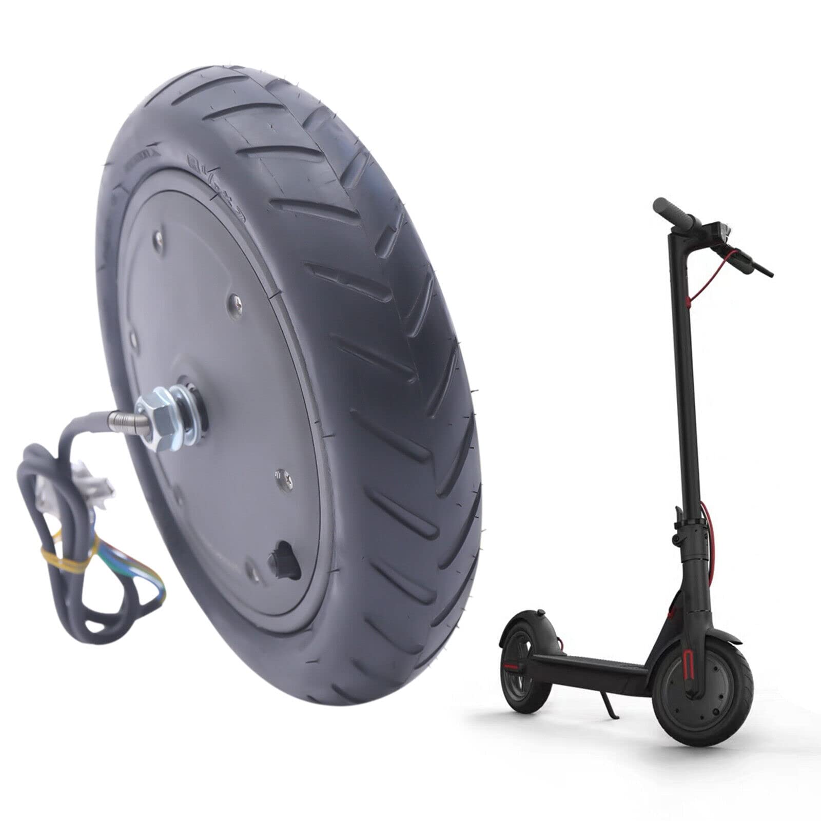 350W Elektrischer Roller Reifen mit Motor 8,27 Zoll Rollerrad mit Vollreifen oder Luftreifen für Xiaomi M365 / M365 PRO Scooter von PIOJNYEN