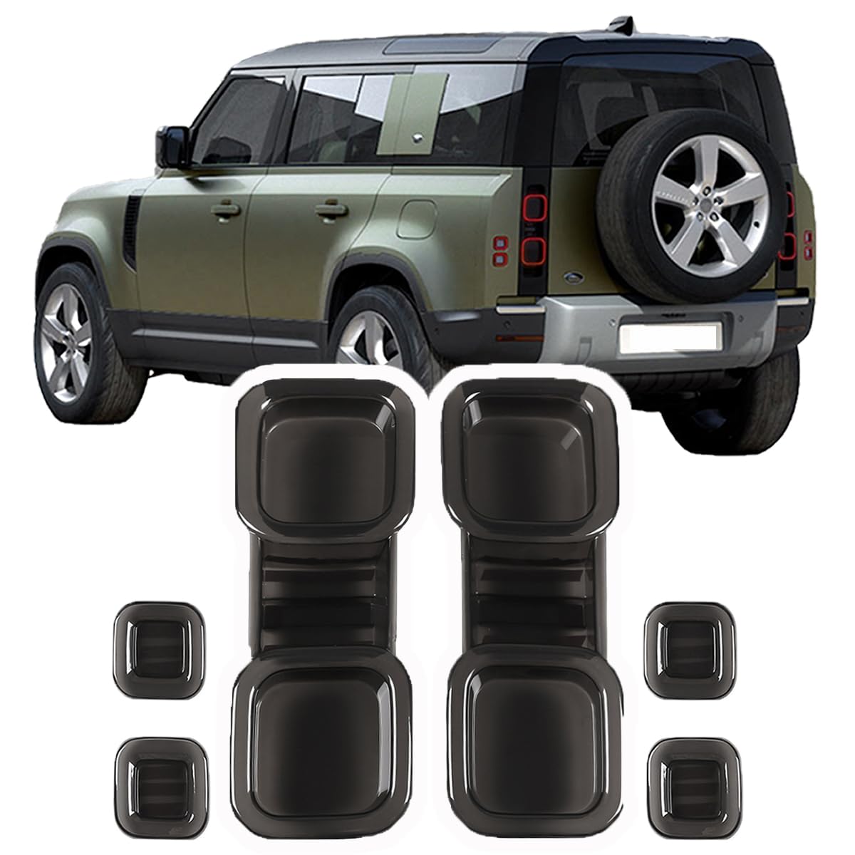 Auto Geräuchertes Rücklicht Abdeckung Geeignet für Land Rover Defender 90 110 2020-2022,Heckleuchte Rauchschwarz Gehäuse für Defender Außen Trim Zubehör Auto Geräuchertes Rücklicht Abdeckung Geeignet für Land Rover Defender 90 110 2020-2022,Heckleuchte Rauchschwarz Gehäuse für Defender Außen Trim Zubehör von PIUGILH