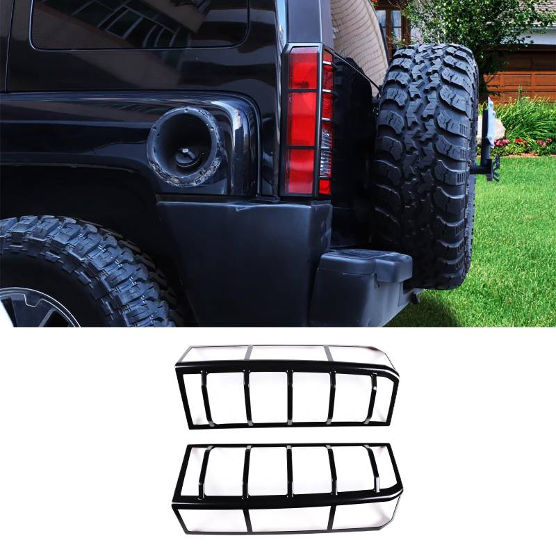 PIUGILH Rücklichtschutz aus Karbonstahl, passend für Hummer H3 2005–2009, Zubehör, Rücklichtschutz, 1 Paar von PIUGILH