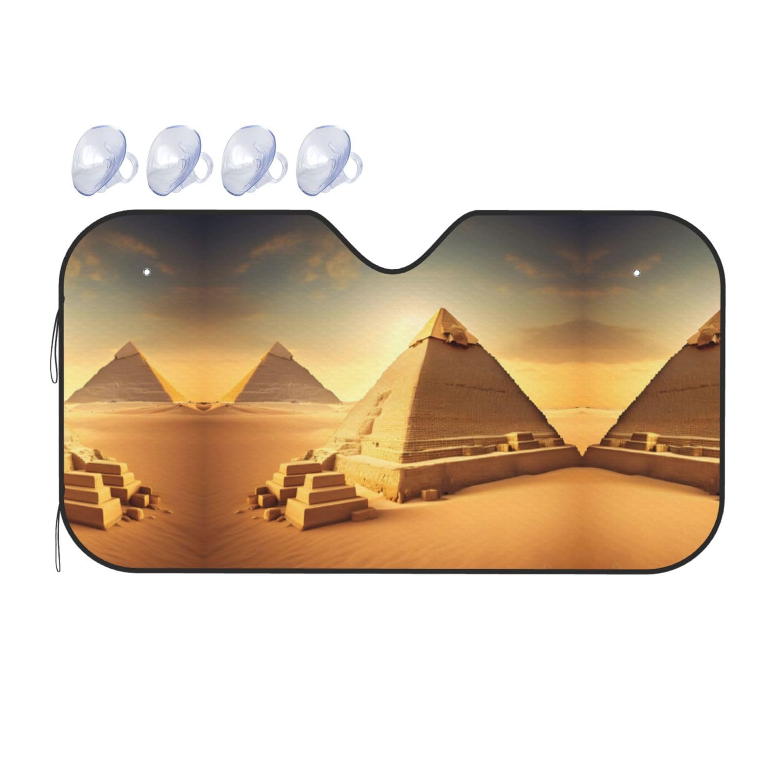 Windschutzscheiben-Sonnenschutz, Motiv: ägyptische Pyramide in Wüste, Auto-Sonnenschutz für Frontscheibe, lustiger Auto-Sonnenschutz Windschutzscheiben-Sonnenschutz, Motiv: ägyptische Pyramide in Wüste, Auto-Sonnenschutz für Frontscheibe, lustiger Auto-Sonnenschutz von PIXOLE
