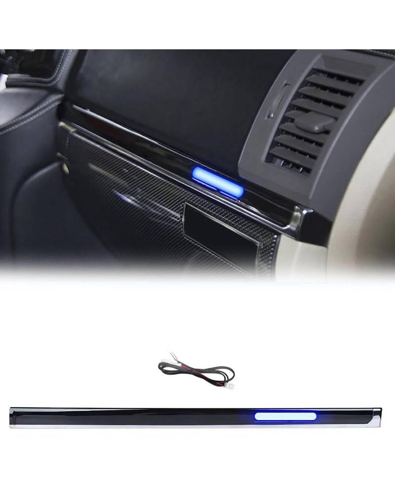 Navigation Panel Frame 2008-2021 für Toyota Für Land Cruiser200 Zentrale Steuerung Trim Modifizierte LC200 Ambiente Licht 70 Th Anniversary Dekoration Zubehör Decoration Panel Trim Accessories(Black b von PJJUHS