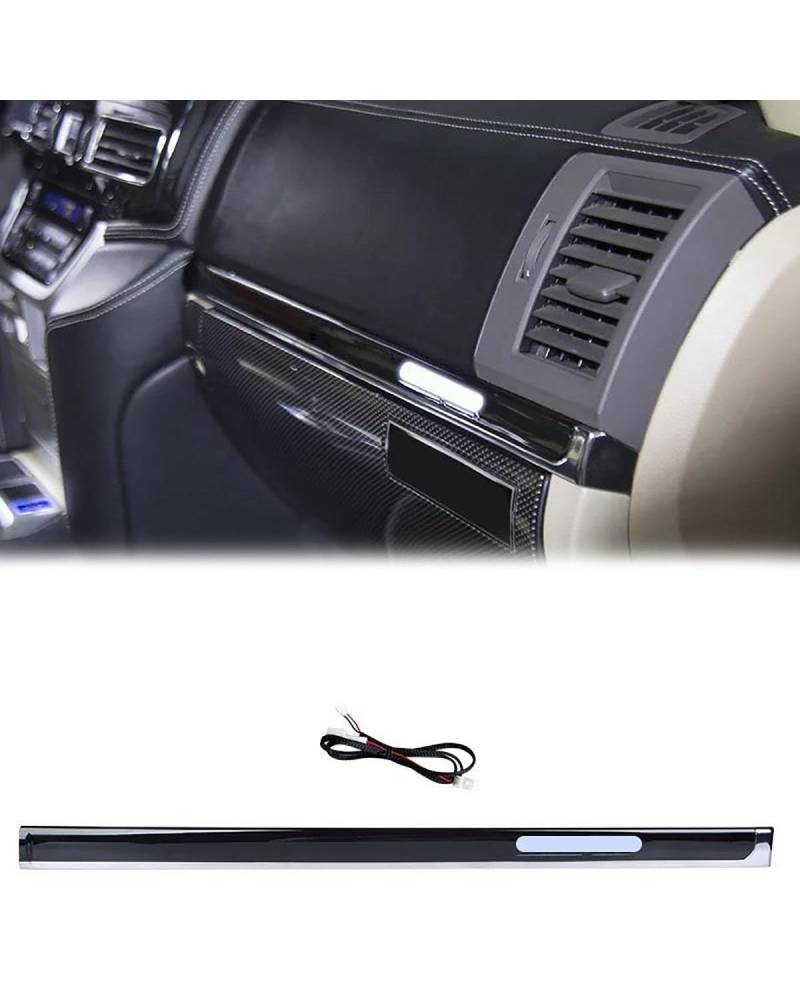 Navigation Panel Frame 2008-2021 für Toyota Für Land Cruiser200 Zentrale Steuerung Trim Modifizierte LC200 Ambiente Licht 70 Th Anniversary Dekoration Zubehör Decoration Panel Trim Accessories(Black W von PJJUHS