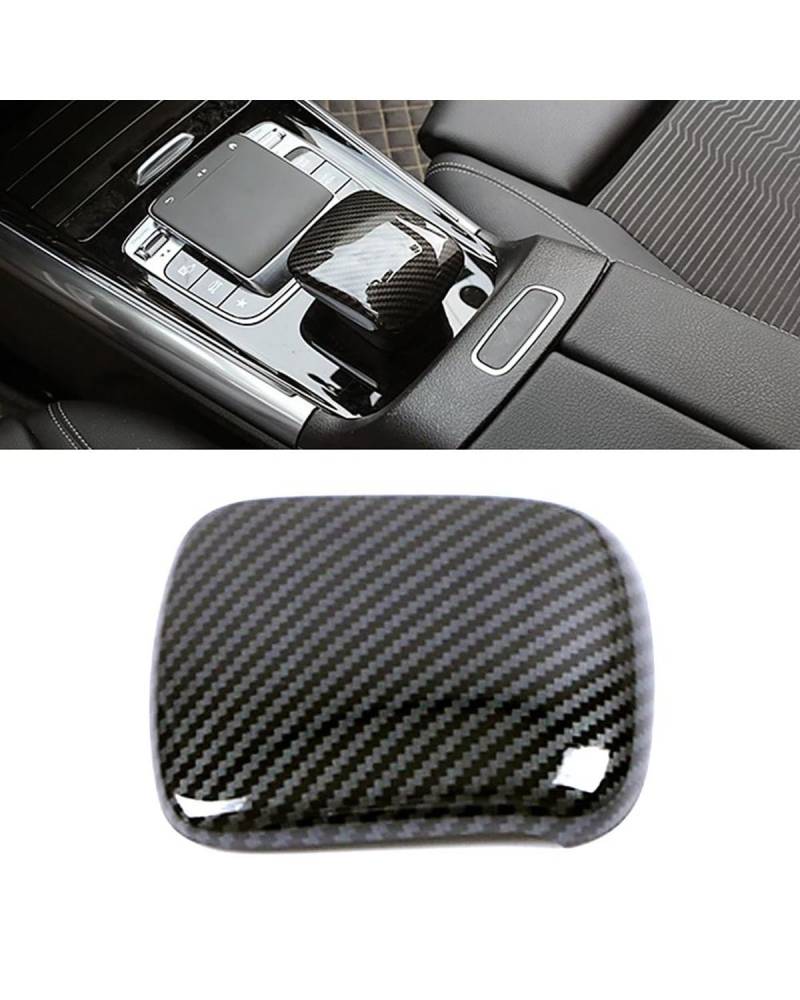 Navigation Panel Frame Für Benz Für B Für GLA Für GLB-Klasse W247 H247 X247 Auto Mittelkonsole Schalthebel Kopf Knopf Abdeckung Verkleidung Kohlefaser Teil Re Decoration Panel Trim Accessories(Carbon von PJJUHS