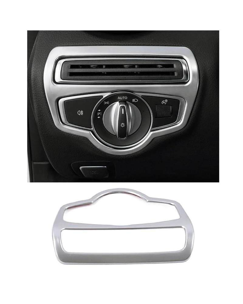 Navigation Panel Frame Für Benz Für C Für GLC Klasse W205 S205 C205 A205 X253 C253 Auto Armaturenbrett Scheinwerfer Scheinwerferschalter Knopfabdeckung Zieraufkleber Decoration Panel Trim Accessories( von PJJUHS