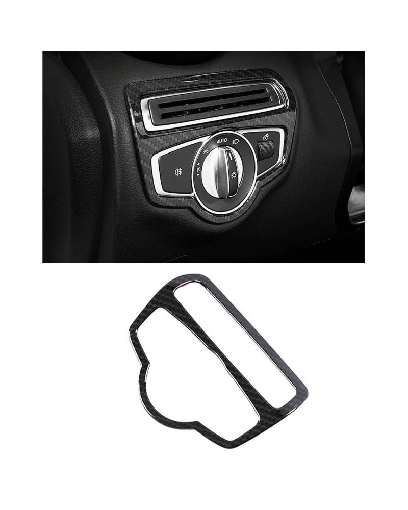 Navigation Panel Frame Für Benz Für C Für GLC Klasse W205 S205 C205 A205 X253 C253 Auto Armaturenbrett Scheinwerfer Scheinwerferschalter Knopfabdeckung Zieraufkleber Decoration Panel Trim Accessories( von PJJUHS