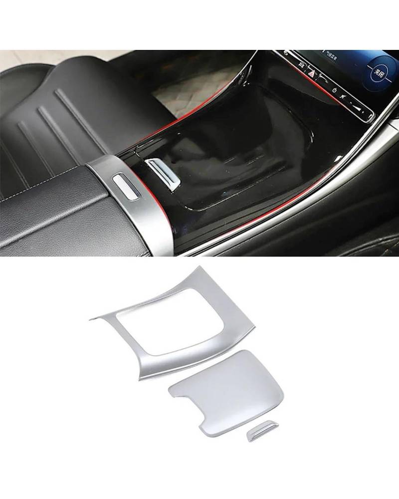 Navigation Panel Frame Für Benz für C-Klasse W206 2022 2023 C200 C220 C260 C300 Auto-Innenraumteil Re-Rahmenabdeckung Verkleidung Dekorieren Silberaufkleber Decoration Panel Trim Accessories(Style J L von PJJUHS