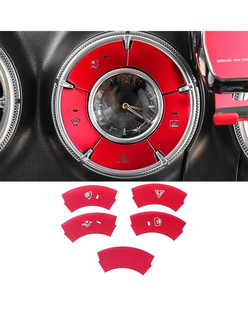 Navigation Panel Frame Für GWM Tank 300 2022 2023 Center Console Dashboard Klimaanlage Schalter Abdeckung Trim ESS Taste Aluminium Legierung Kappe Aufkleber Decoration Panel Trim Accessories(Style A R von PJJUHS