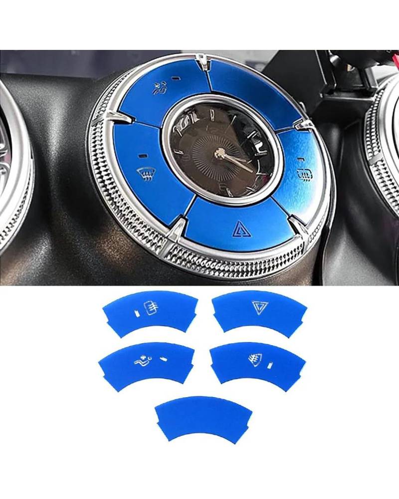 Navigation Panel Frame Für GWM Tank 300 2022 2023 Center Console Dashboard Klimaanlage Schalter Abdeckung Trim ESS Taste Aluminium Legierung Kappe Aufkleber Decoration Panel Trim Accessories(Style A B von PJJUHS