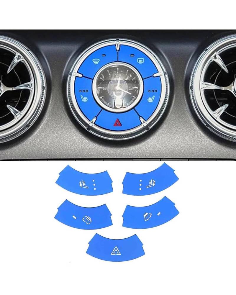 Navigation Panel Frame Für GWM Tank 300 2022 2023 Center Console Dashboard Klimaanlage Schalter Abdeckung Trim ESS Taste Aluminium Legierung Kappe Aufkleber Decoration Panel Trim Accessories(Style B B von PJJUHS