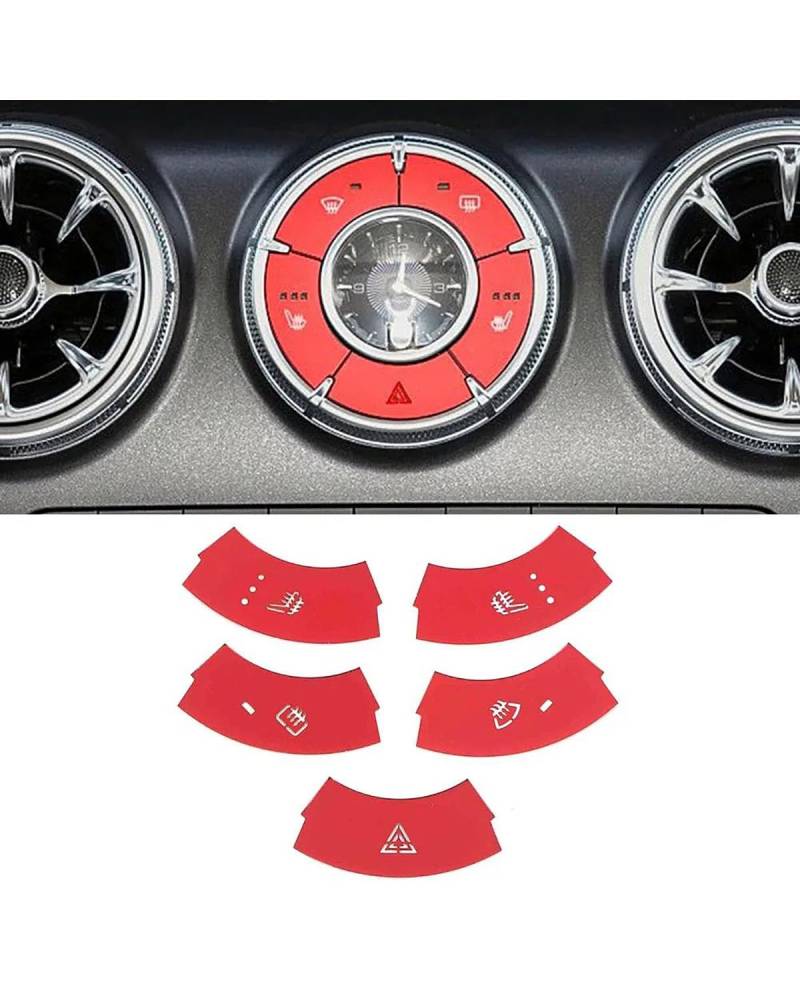 Navigation Panel Frame Für GWM Tank 300 2022 2023 Center Console Dashboard Klimaanlage Schalter Abdeckung Trim ESS Taste Aluminium Legierung Kappe Aufkleber Decoration Panel Trim Accessories(Style B R von PJJUHS