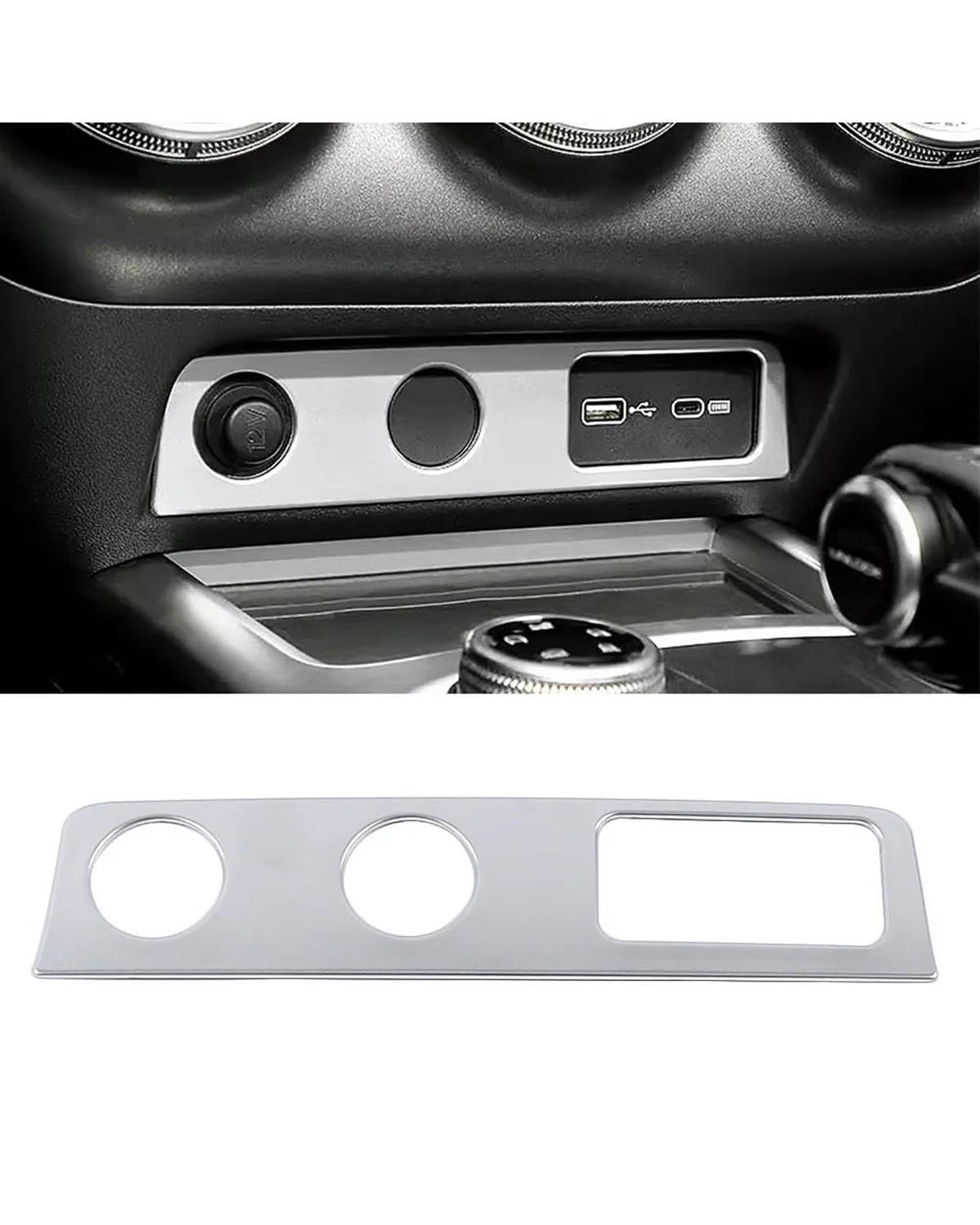Navigation Panel Frame Für GWM Tank 300 2022 2023 Innenausstattung Silber Edelstahl Aufkleber Mittelkonsole Armaturenbrett Gangschaltung Dekorverkleidung Decoration Panel Trim Accessories(Style E) von PJJUHS