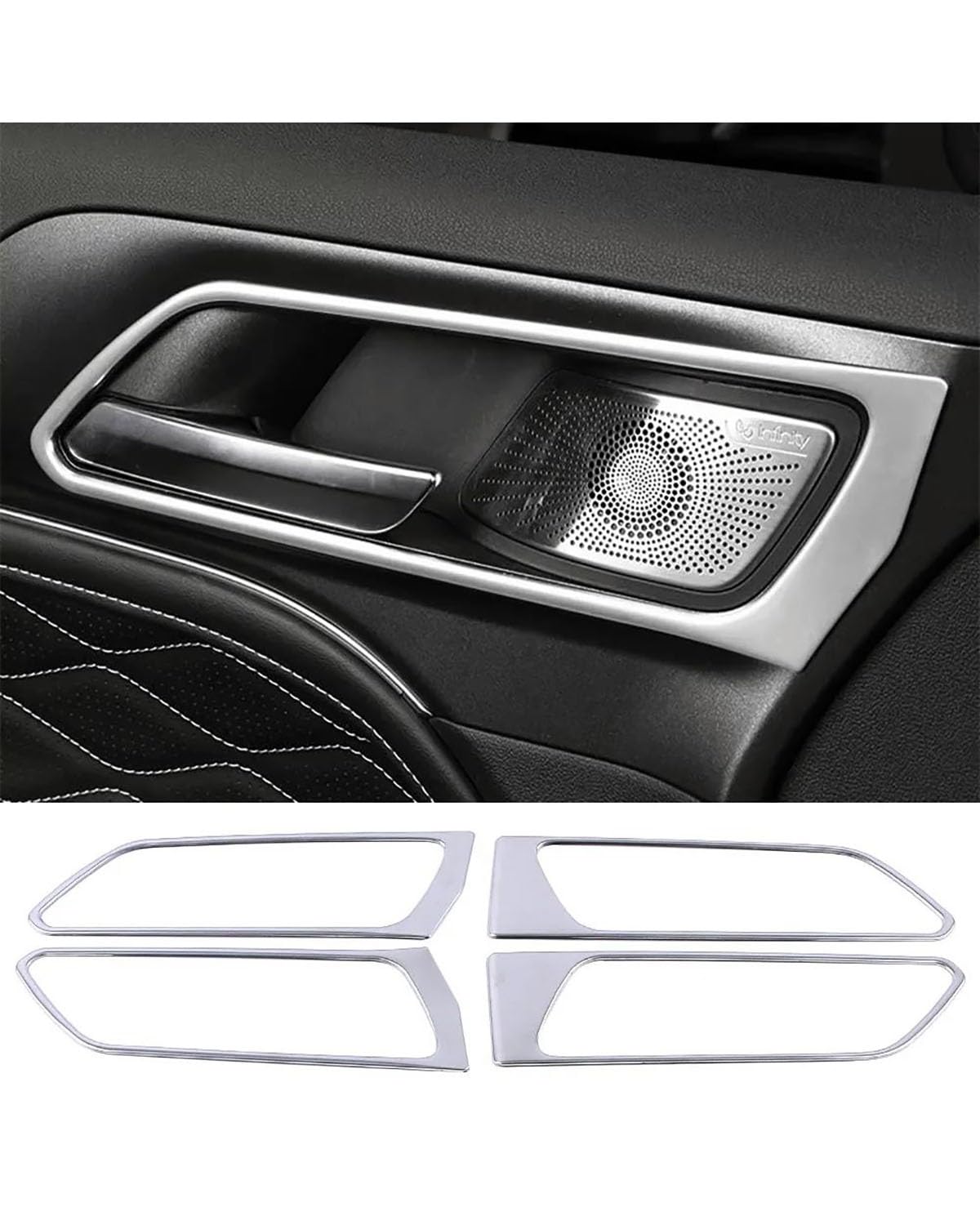 Navigation Panel Frame Für GWM Tank 300 2022 2023 Innenausstattung Silber Edelstahl Aufkleber Mittelkonsole Armaturenbrett Gangschaltung Dekorverkleidung Decoration Panel Trim Accessories(Style J) von PJJUHS