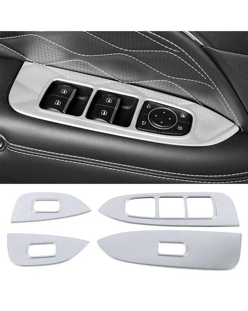Navigation Panel Frame Für GWM Tank 300 2022 2023 Innenausstattung Silber Edelstahl Aufkleber Mittelkonsole Armaturenbrett Gangschaltung Dekorverkleidung Decoration Panel Trim Accessories(Style K LHD) von PJJUHS
