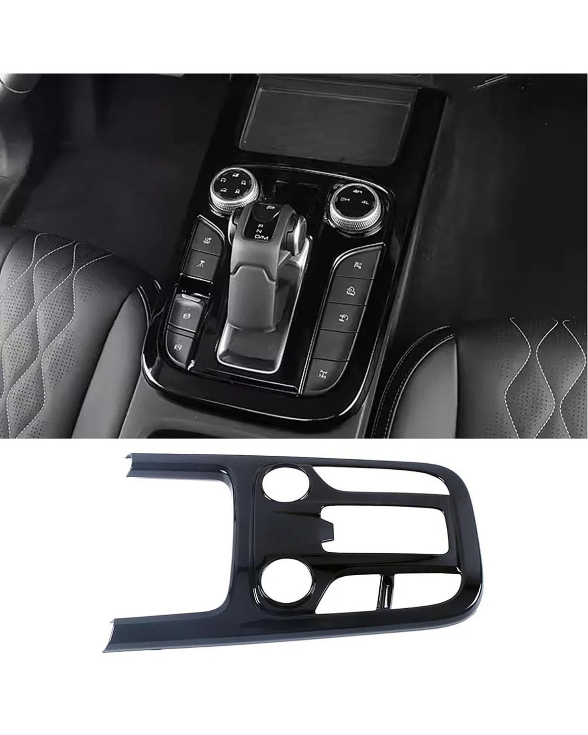 Navigation Panel Frame Für GWM Tank 300 2022 2023 LHD Innenzubehör Mittelkonsole Armaturenbrett Rahmenabdeckung Verkleidung Schwarz Dekor Auto Styling Re Decoration Panel Trim Accessories(Style C) von PJJUHS