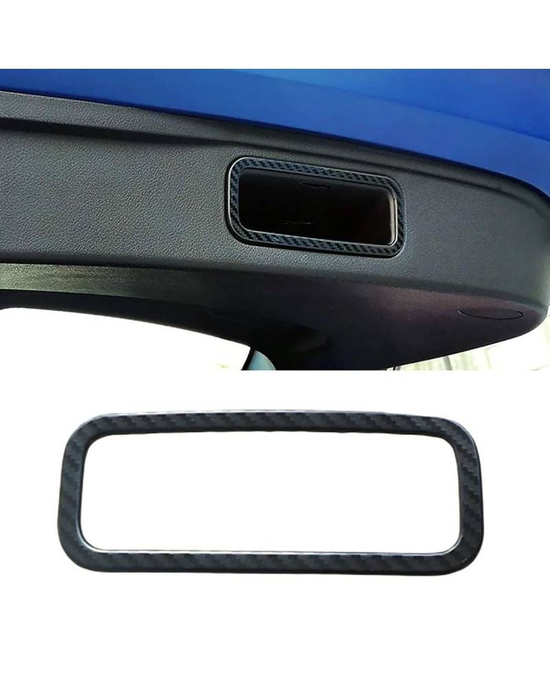 Navigation Panel Frame Für Haval F7 F7X 2018-2021 Auto Heckklappe Kofferraum Türgriff Schüssel Rahmenverkleidung Edelstahl Heckteil Haube Dekorativer Aufkleber Decoration Panel Trim Accessories(Carbon von PJJUHS