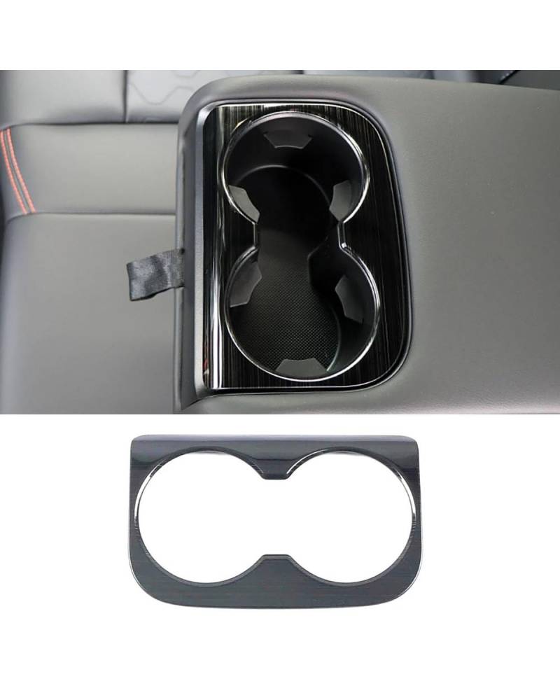 Navigation Panel Frame Für Haval Jolion 2021-2024 Auto-Styling-Teile hinten für Sitzarmlehne Wasserbecherhalter Rahmenverkleidung Dekoration Autoinnenausstattung Decoration Panel Trim Accessories(Blac von PJJUHS