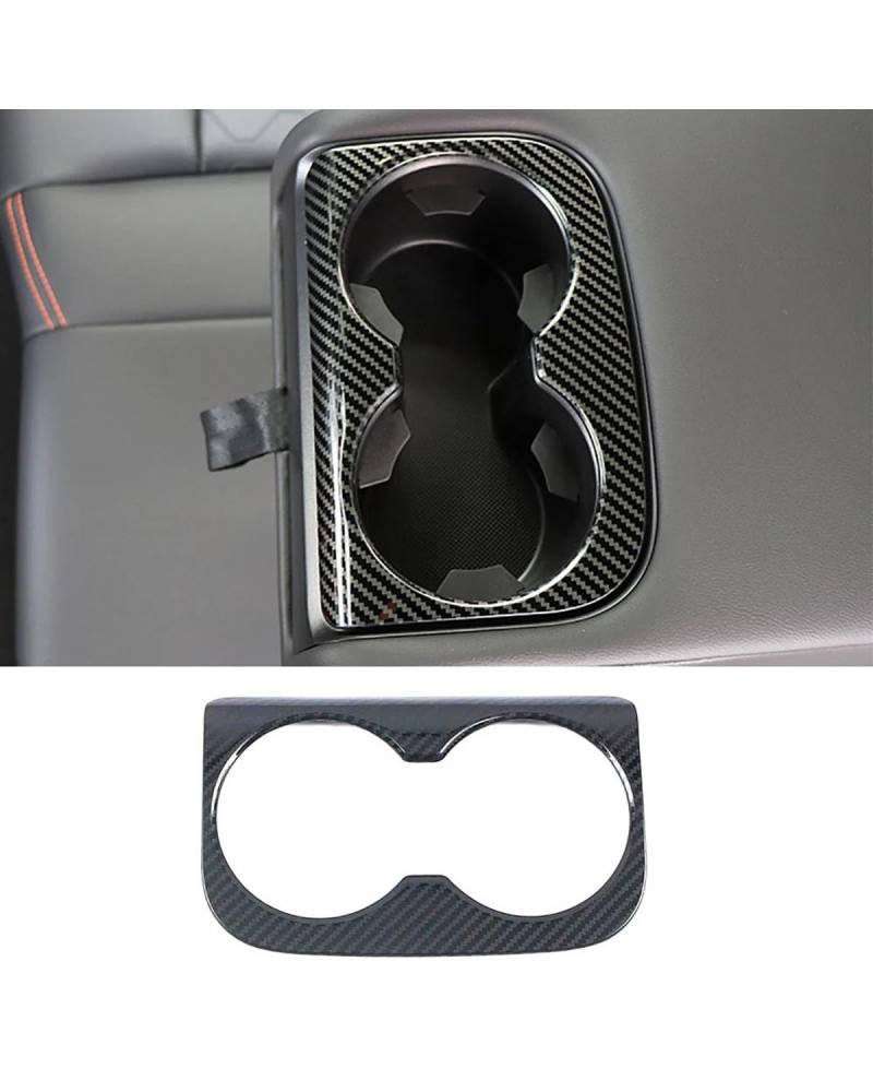 Navigation Panel Frame Für Haval Jolion 2021-2024 Auto-Styling-Teile hinten für Sitzarmlehne Wasserbecherhalter Rahmenverkleidung Dekoration Autoinnenausstattung Decoration Panel Trim Accessories(Carb von PJJUHS