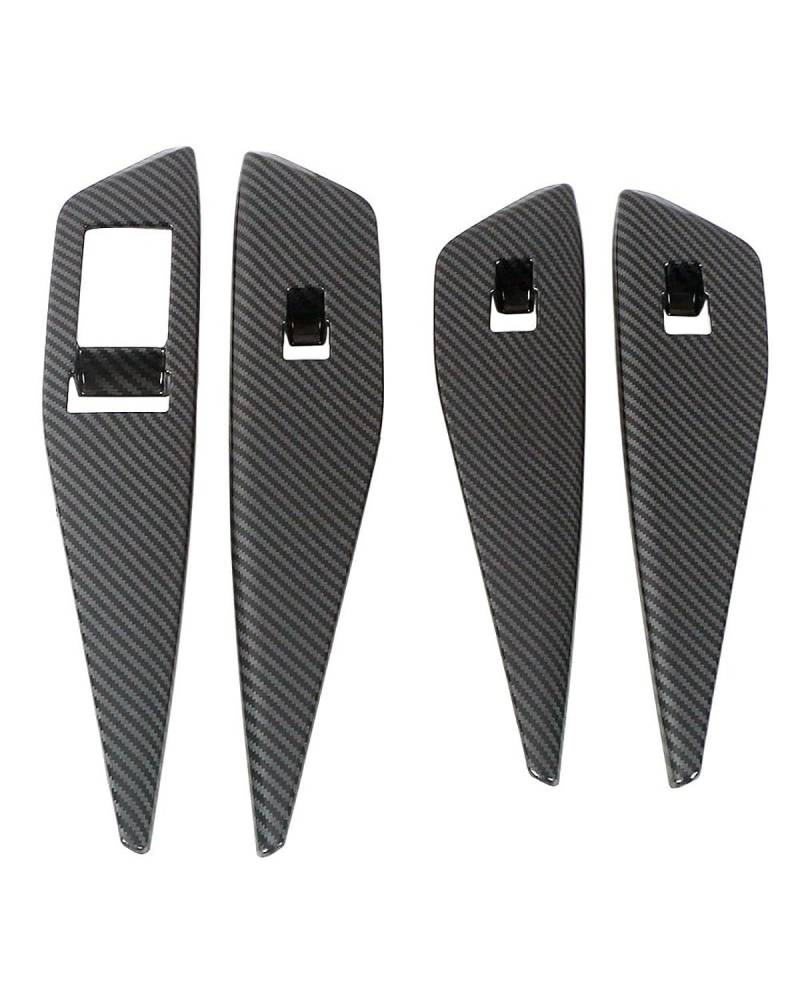 Navigation Panel Frame Für ID.4 ID4 2021 2022 2023 Autotür Armlehne Fenster Glas Lift Schalter Taste Trim Rahmen Schmücken Abdeckung Aufkleber Decoration Panel Trim Accessories(Carbon Fiber Color) von PJJUHS