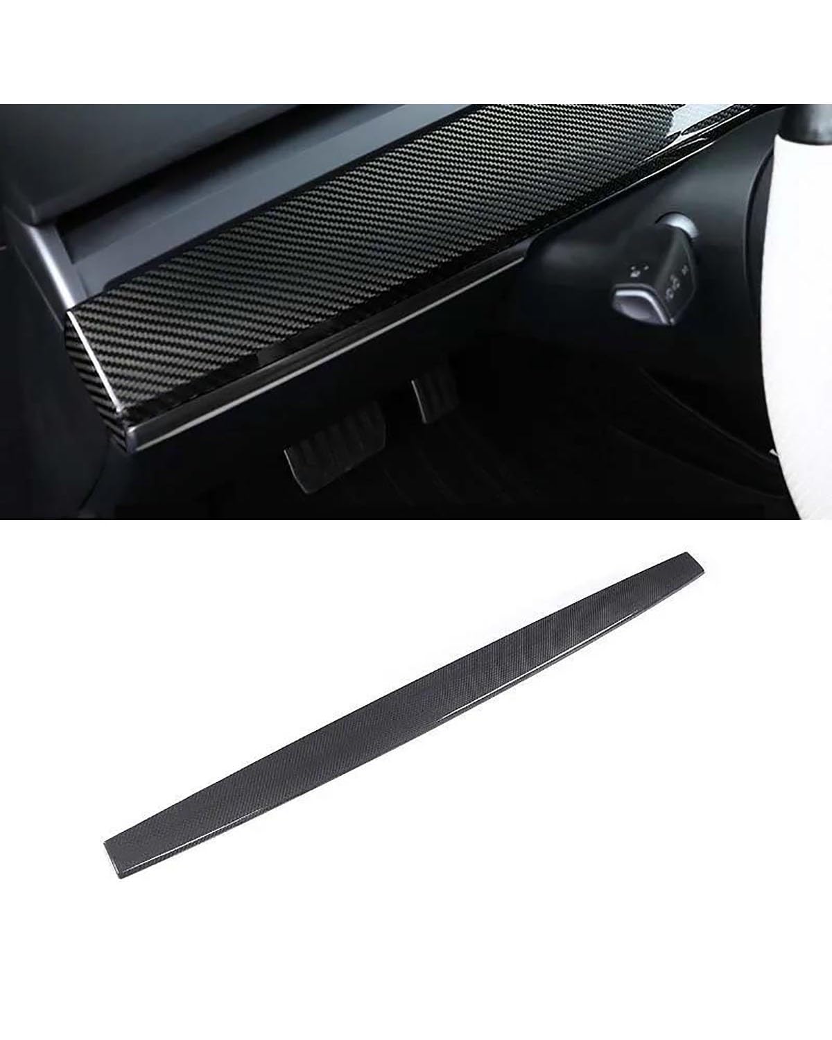 Navigation Panel Frame Für Modell 3 2021 Real Carbon Fiber Center Console Instrumentenverkleidung Für Modell Y Zubehör Model3 2022 Armaturenbrettabdeckung Decoration Panel Trim Accessories(Glossy blac von PJJUHS