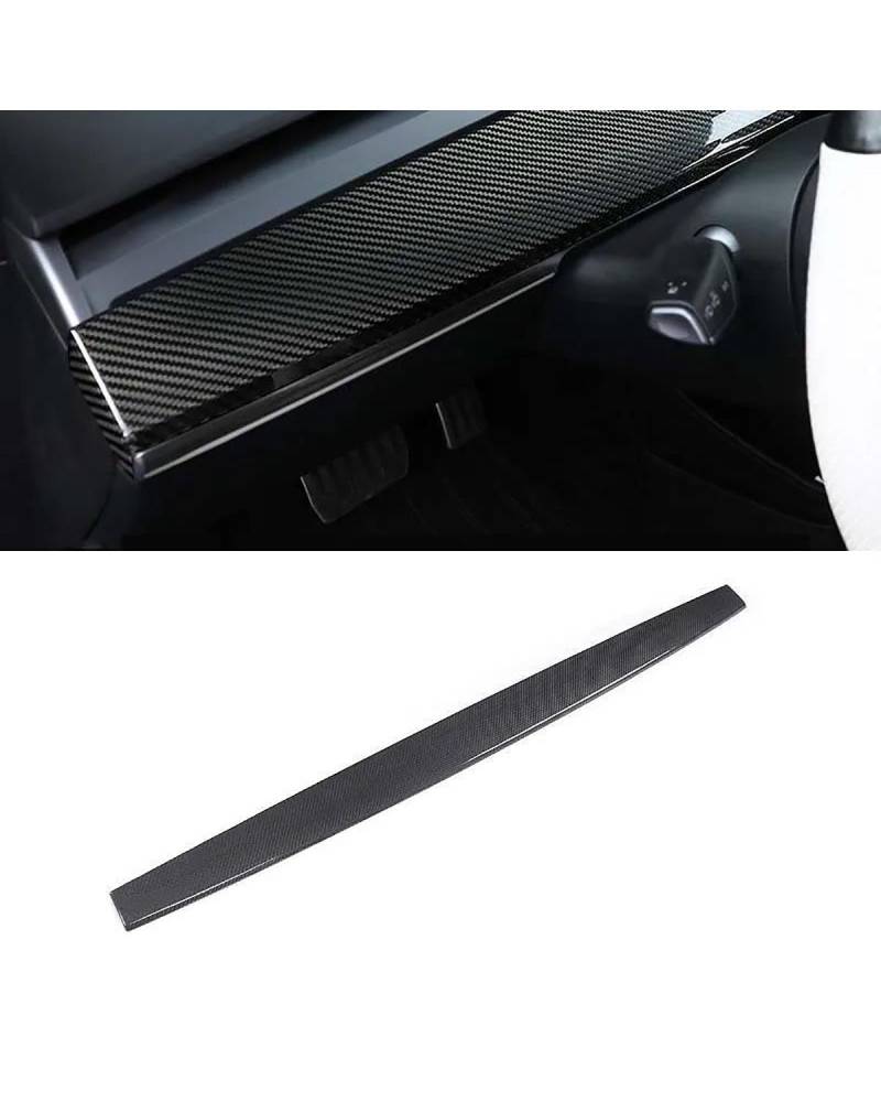 Navigation Panel Frame Für Modell 3 2021 Real Carbon Fiber Center Console Instrumentenverkleidung Für Modell Y Zubehör Model3 2022 Armaturenbrettabdeckung Decoration Panel Trim Accessories(Glossy blac von PJJUHS