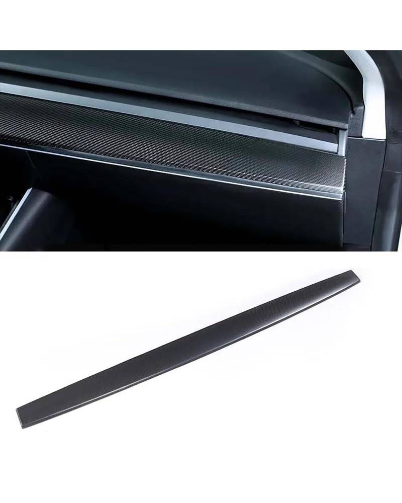 Navigation Panel Frame Für Modell 3 2021 Real Carbon Fiber Center Console Instrumentenverkleidung Für Modell Y Zubehör Model3 2022 Armaturenbrettabdeckung Decoration Panel Trim Accessories(Matte black von PJJUHS