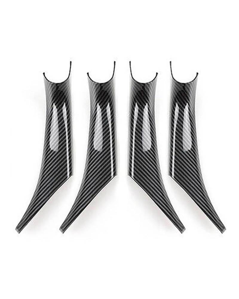 Navigation Panel Frame Für X3 für X4 G01 G02 2018 2019 2020 2021 2022, Paar Innentürgriffverkleidungen links und rechts, mattschwarz, Carbonfaser-Stil Decoration Panel Trim Accessories(4X Carbon Fiber von PJJUHS