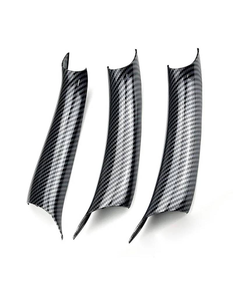 Navigation Panel Frame Für X5 F15 2014-2018 Für X6 F16 2015-2018 Mattschwarze Carbonfaser-Optik 3-teiliges/Set Innentür-Zuggriff-Dekor-Zierabdeckung Decoration Panel Trim Accessories(Carbon Fiber Look von PJJUHS