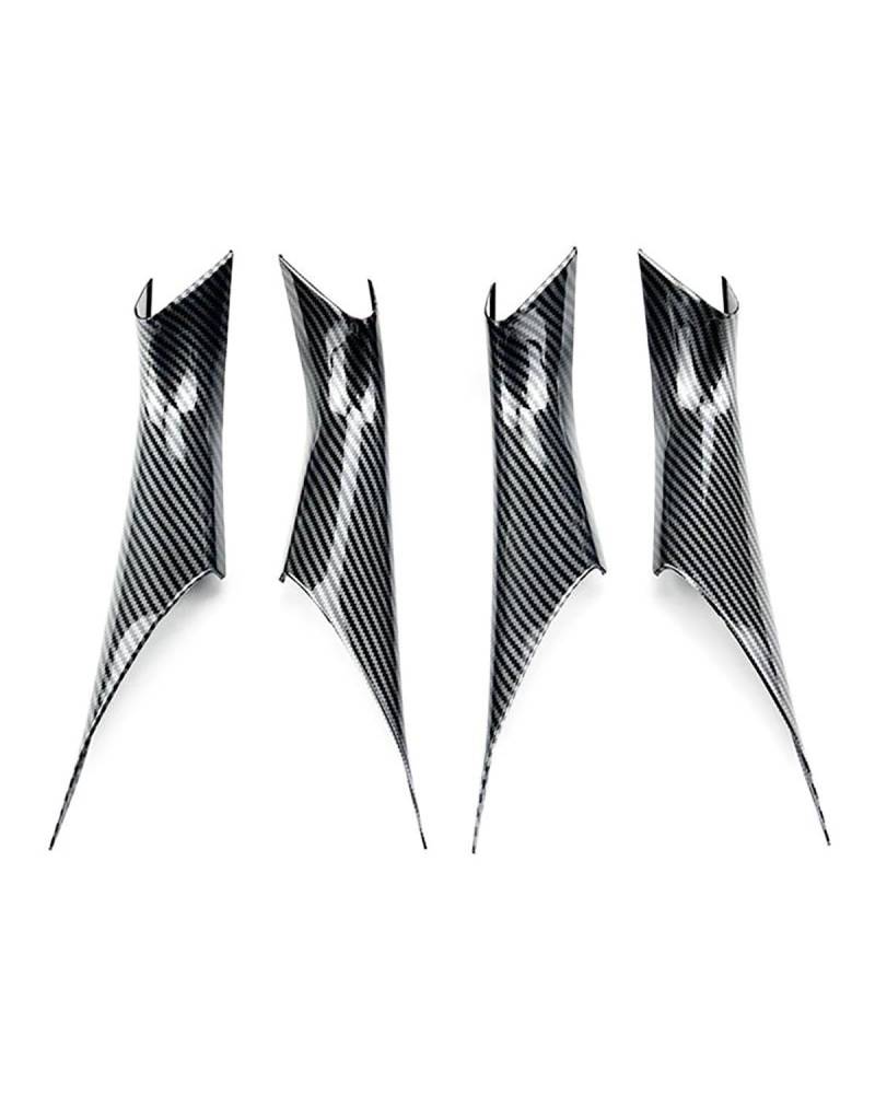 PJJUHS Navigation Panel Frame Für 5er G30 G38 2018-2023 Mattschwarze Carbonfaser-Optik 2-TLG./4-TLG. Innentür-Zuggriff-Zierabdeckung Decoration Panel Trim Accessories(4Pcs Carbon Fiber) von PJJUHS