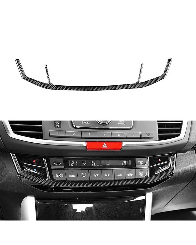 PJJUHS Navigation Panel Frame Für Accord 2013 2014 2015 2016 2017 Carbon Fiber Style Front AC Konsole Rahmen Abdeckung Trim Aufkleber Zubehör Decoration Panel Trim Accessories von PJJUHS