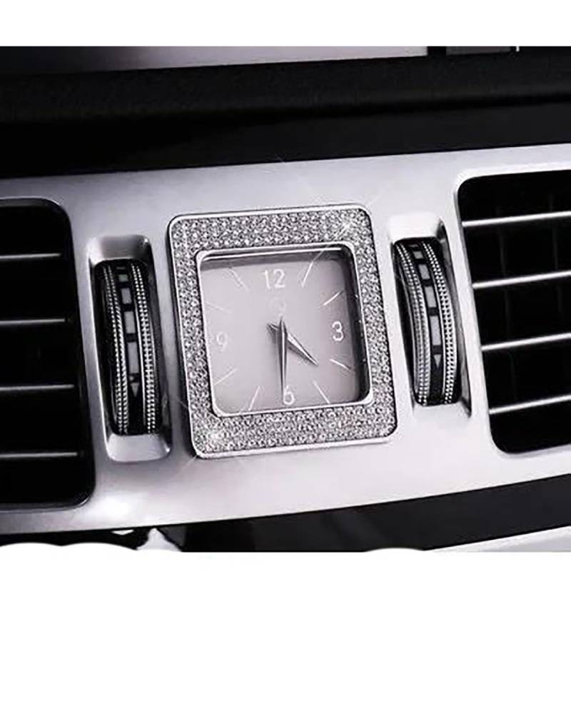 PJJUHS Navigation Panel Frame Für Benz Für W205 W213 EC Für CLS S Klasse C200L E200L E300L Mittelkonsole Uhr Uhr Rahmen Diamant Ring Trim Styling Aufkleber Decoration Panel Trim Accessories(Square) von PJJUHS