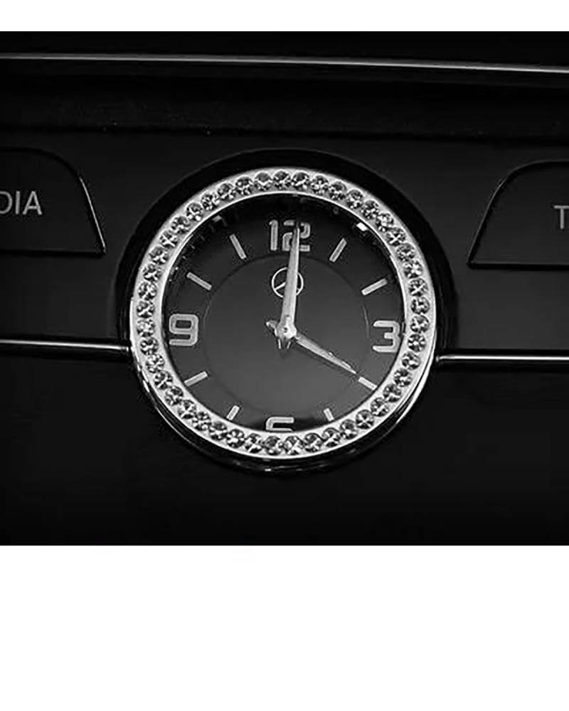 PJJUHS Navigation Panel Frame Für Benz Für W205 W213 EC Für CLS S Klasse C200L E200L E300L Mittelkonsole Uhr Uhr Rahmen Diamant Ring Trim Styling Aufkleber Decoration Panel Trim Accessories(Round) von PJJUHS
