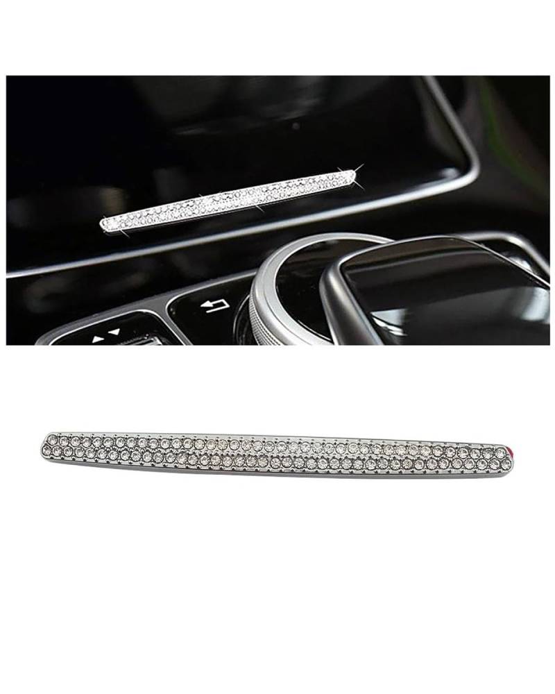 PJJUHS Navigation Panel Frame Für Benz für C-Klasse W205 2015-2018 Mittelkonsole Wasserbecherhalter Abdeckung Knopfschalter Verkleidung Kristall Diamant Aufkleber Decoration Panel Trim Accessories von PJJUHS