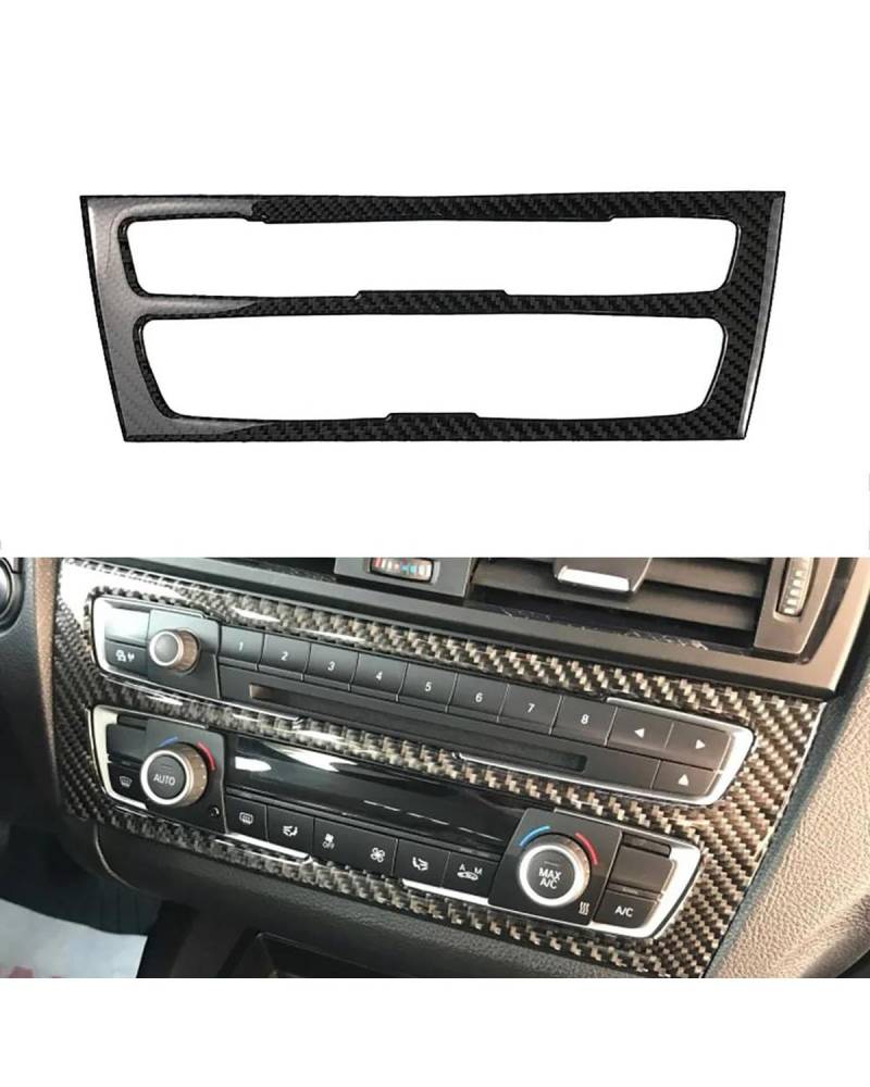 PJJUHS Navigation Panel Frame Für F20 F21 1er-Serie Zubehör Auto-Innenraum Echtkohlefaser-Konsole Klimaanlage CD AC Panel Cover Trim Car Styling Decoration Panel Trim Accessories von PJJUHS
