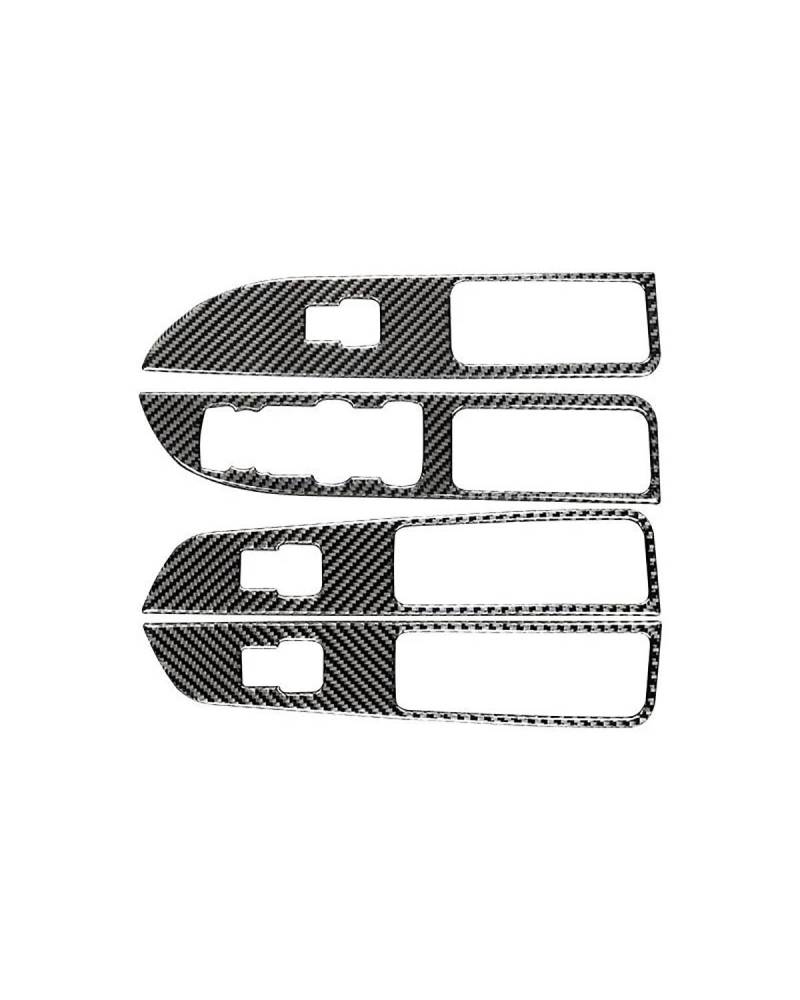 PJJUHS Navigation Panel Frame Für Ford Für Explorer 2013 2014 2015 2016 2017 2018 2019 4Pcs Carbon Fiber Stil Innen Tür Fenster Schalter Panel Abdeckung Trim Decoration Panel Trim Accessories von PJJUHS