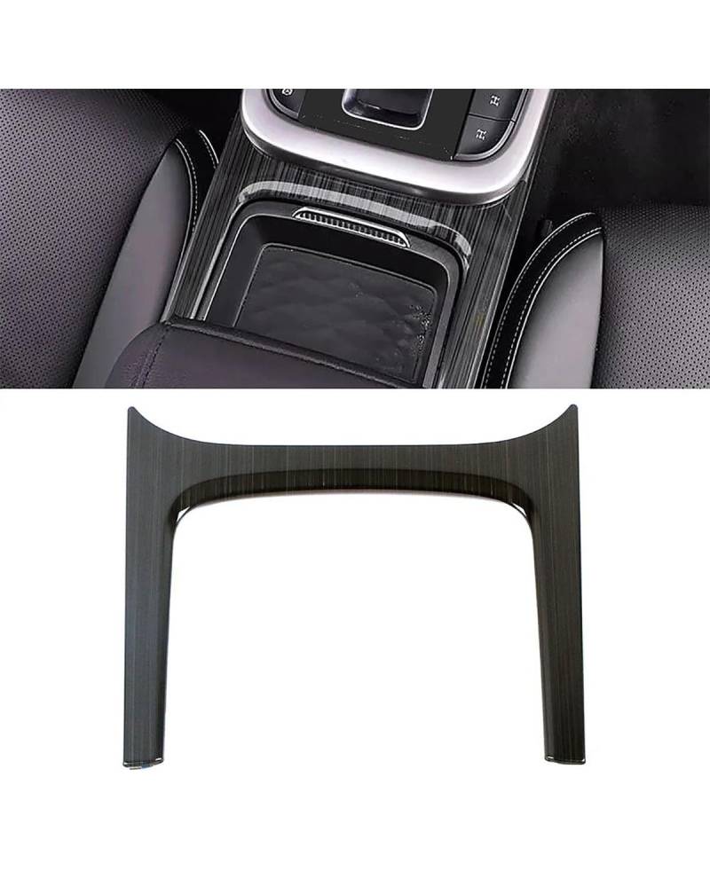 PJJUHS Navigation Panel Frame Für GWM Tank 300 2022 2023 Center Console Storage Box Panel Rahmen Trim Innen Zubehör Schwarz Carbon Edelstahl Dekor Decoration Panel Trim Accessories(Brushed Black) von PJJUHS