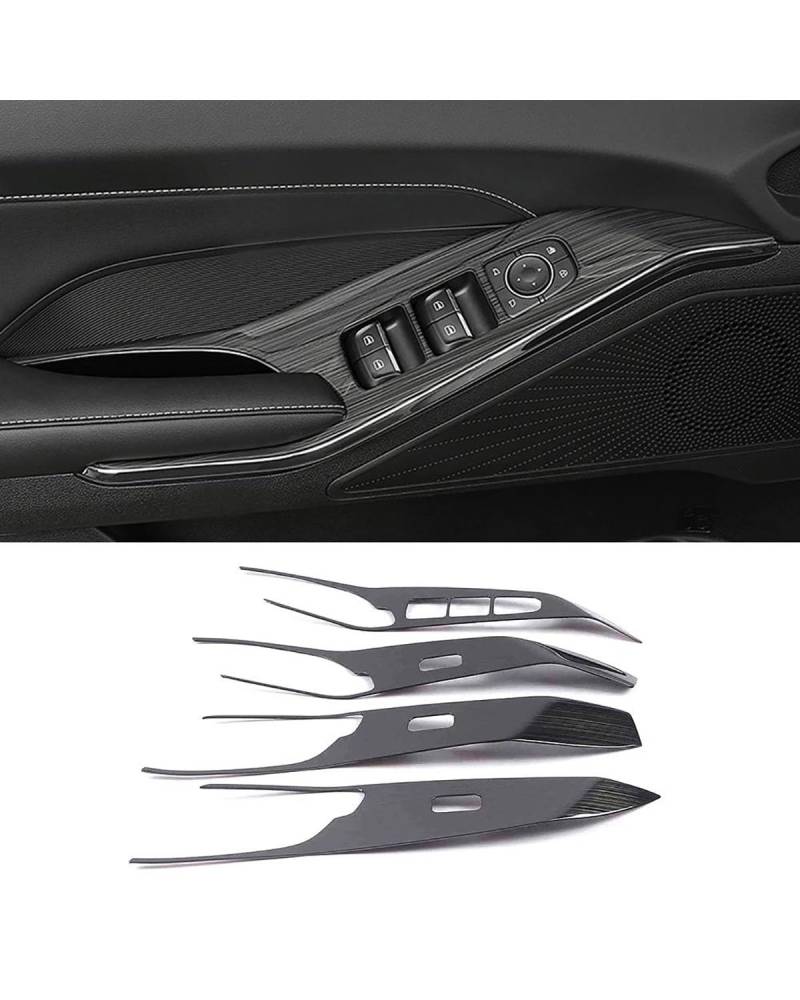 PJJUHS Navigation Panel Frame Für Haval H6 3rd Gen 2021 2024 Innen Ändern Zubehör Glas Fensterheber Schalter Taste Panel Abdeckung Decoration Panel Trim Accessories(Black) von PJJUHS