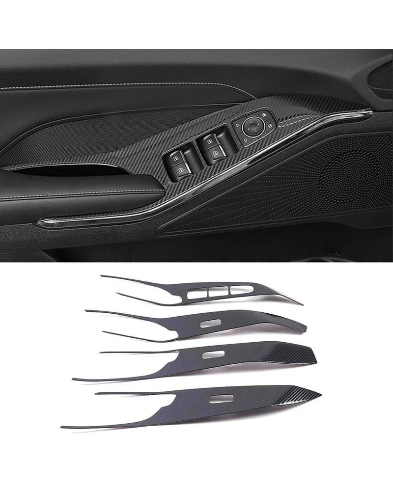 PJJUHS Navigation Panel Frame Für Haval H6 3rd Gen 2021 2024 Innen Ändern Zubehör Glas Fensterheber Schalter Taste Panel Abdeckung Decoration Panel Trim Accessories(Carbon Fiber Color) von PJJUHS