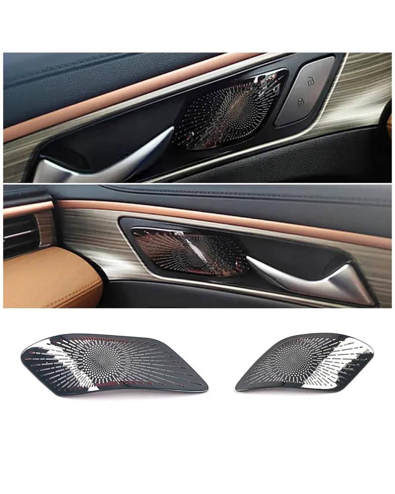 PJJUHS Navigation Panel Frame Für Haval Jolion 2021-2024 Auto-Innentürgriff Armlehne Stereo-Audiolautsprecher Soundrahmenabdeckung Verkleidung Innenzubehör Decoration Panel Trim Accessories(Black) von PJJUHS