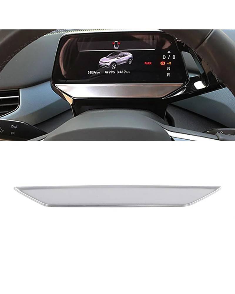 PJJUHS Navigation Panel Frame Für ID.4 Für ID4 2021 2022 2023 Innenteil Re Instrumententafel-Panel unterhalb der Blendenleiste Formteil Zierleiste Decoration Panel Trim Accessories(Matte Silver) von PJJUHS