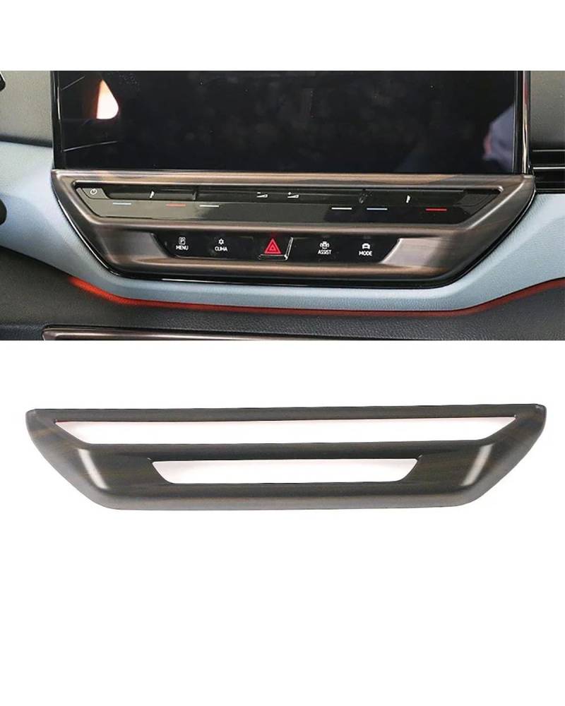 PJJUHS Navigation Panel Frame Für ID.4 ID4 2021 2022 2023 Auto Center Console Media Menü AC-Taste Klimaanlage Einstellschalter Rahmenverkleidung Decoration Panel Trim Accessories(Wood Grain Color) von PJJUHS