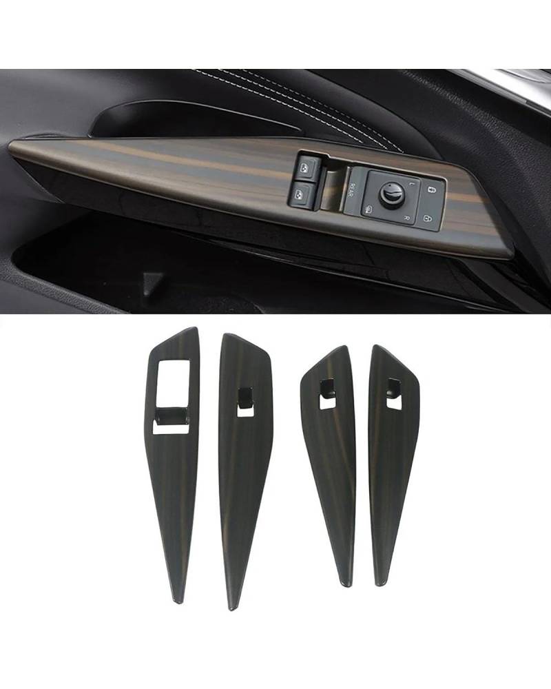 PJJUHS Navigation Panel Frame Für ID.4 ID4 2021 2022 2023 Auto Innenteil Holzmaserung Re Dashboard AC Steckdose Tür Armlehne Schalter Taste Trim Decoration Panel Trim Accessories(Style H LHD) von PJJUHS