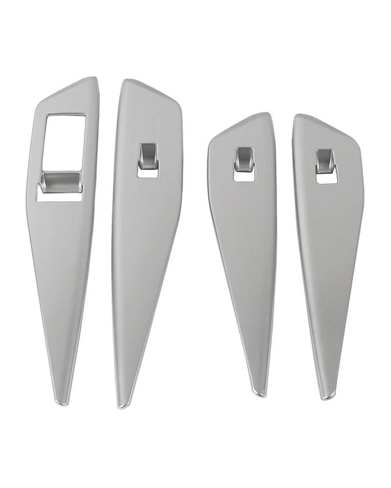 PJJUHS Navigation Panel Frame Für ID.4 ID4 2021 2022 2023 Autotür Armlehne Fenster Glas Lift Schalter Taste Trim Rahmen Schmücken Abdeckung Aufkleber Decoration Panel Trim Accessories(Matte Silver) von PJJUHS