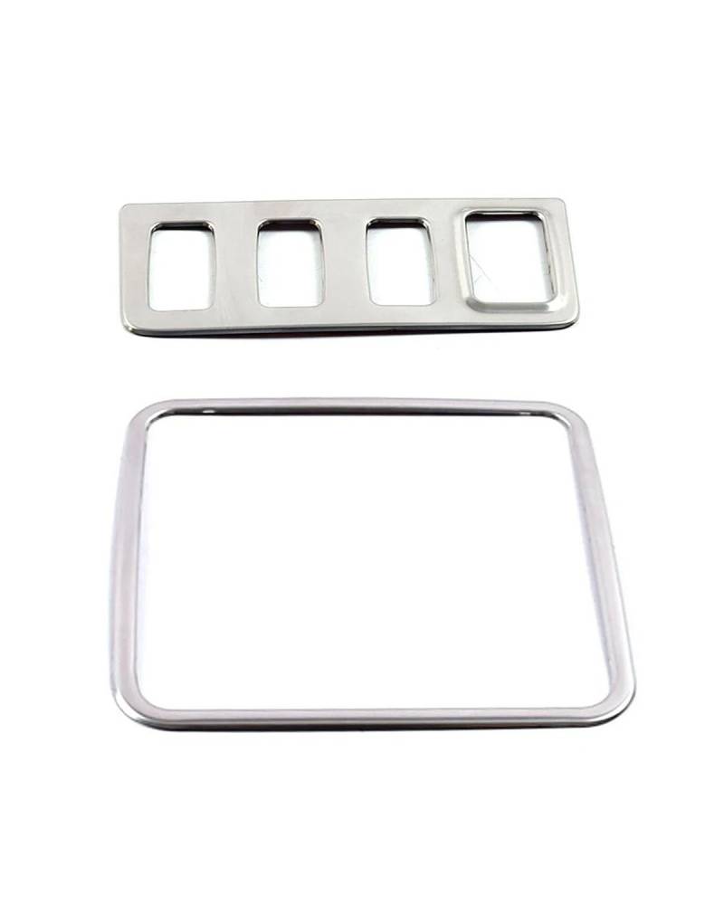 PJJUHS Navigation Panel Frame Für Koleos 2017-2020 Scheinwerfer Lampe Schalter Taste Dekoration Kopf Abdeckung Trim Edelstahl Für Samsung QM6 Decoration Panel Trim Accessories(Sliver A) von PJJUHS