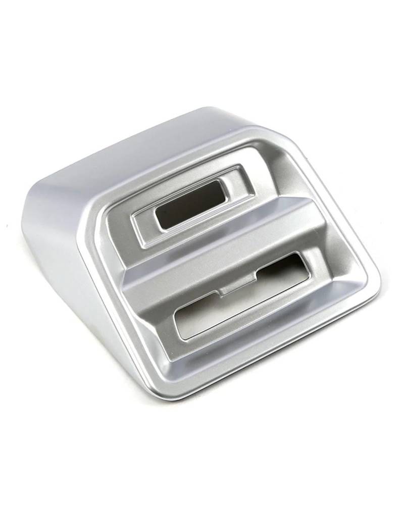 PJJUHS Navigation Panel Frame Für MK2 2017-2019 Mittelkonsole Aufbewahrungsbox Armlehnenbox AC Outlet Vent USB Panel Abdeckung Trim Decoration Panel Trim Accessories(Matte Silver) von PJJUHS