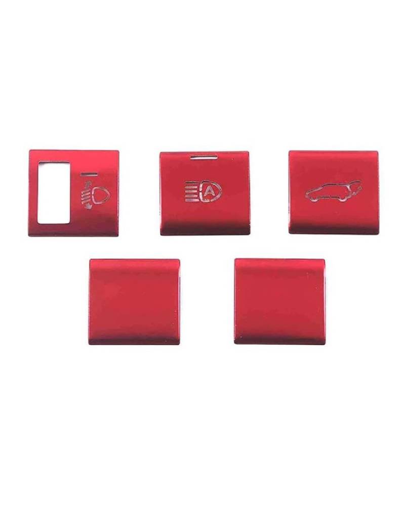 PJJUHS Navigation Panel Frame Für Toyota Für Highlander XU70 2022 Auto Kopf Kopf Schalter Taste Aluminium Legierung Aufkleber Interior Styling Abdeckung Trim Decoration Panel Trim Accessories(Red) von PJJUHS