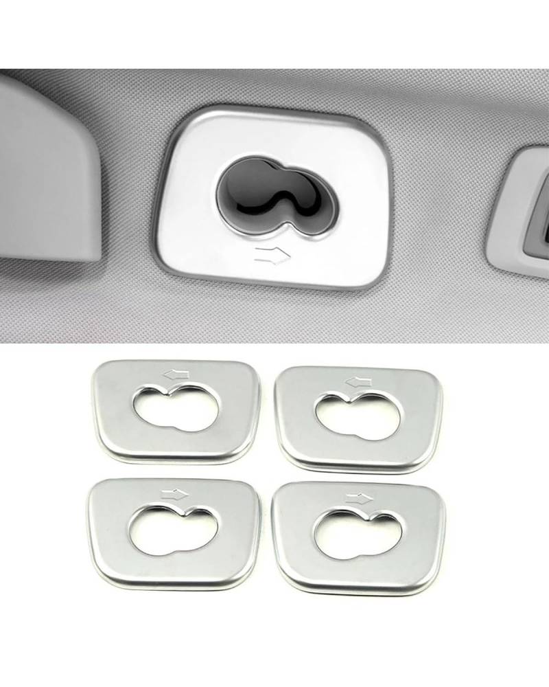 PJJUHS Navigation Panel Frame Für XC60 2018 2019 2022 Auto-Innenraum-Dachhaken-Rahmenabdeckung Zierleiste Kohlefaserfarbe ABS Innenformaufkleber Decoration Panel Trim Accessories(Silver) von PJJUHS