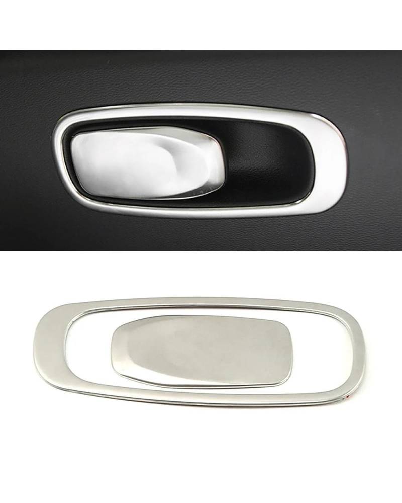 PJJUHS Navigation Panel Frame Für XC60 2018 2019 2022 Handschuhfach Einstellschalter Knopfabdeckung Verkleidung Edelstahl Innenformaufkleber Decoration Panel Trim Accessories(Matte Silver) von PJJUHS