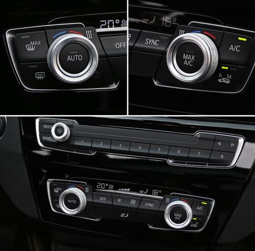 PKW-Butler Blende 3x Passend für BMW 1er 2er 3er X1 X2 Silber Alu Radio Regler Knopf Rahmen von PKW-Butler